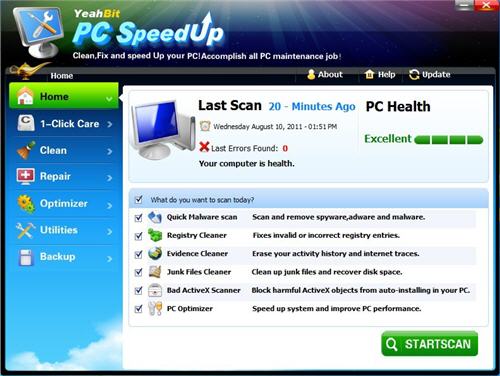  להאצת המחשב ושיפור תפקודו הכללי| גרסה ניידת| רשיון לתמיד| YeahBit PC SpeedUp 2.1.5 Portable - 
