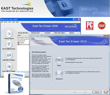 איסט טק ארייסר גרסה חדשה  להעלמת עדויות דיגיטליות מהמחשב East-Tec Eraser 2012 10.0.3.100 - 