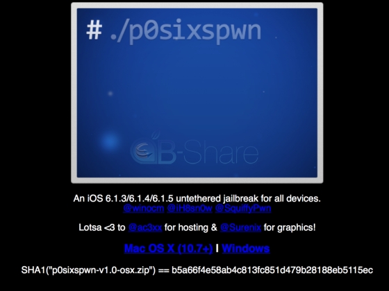 שוחרר כלי פריצה P0sixspwn לבעלי iOS 6.1.3 – 6.1.5 (עבור Mac) כולל מדריך - 