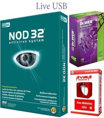 DrWeb + Avira + ESET Live USB - 3 אנטיוירוסים גרסה ניידת חיה USB גרסאות אחרונות - 