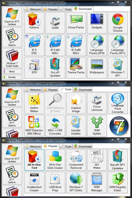 כלים עבור חלונות 7 גרסה חדשה בטא| Windows 7 Toolkit 1.3.0.85 Beta - 