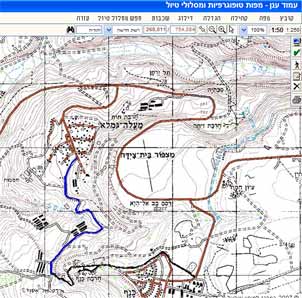 מפה טופוגרפית - עמוד ענן - 