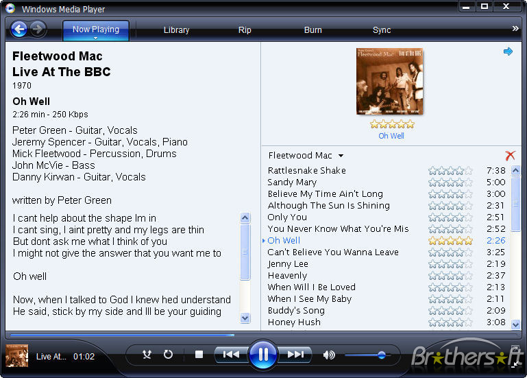 תוכנת מילים לשירים ב Media Player  - 