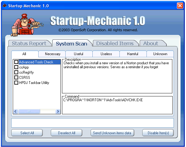 Startup Mechanic והמחשב ללא שגיאות  - 