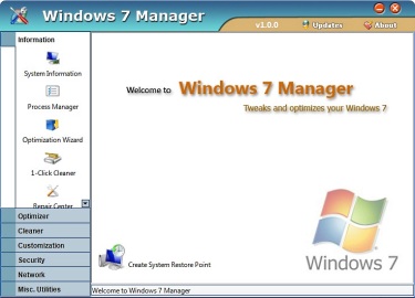 מנהל חלונות 7 גרסה סופית | Windows 7 Manager 1.2.5 (x86/x64) Final -