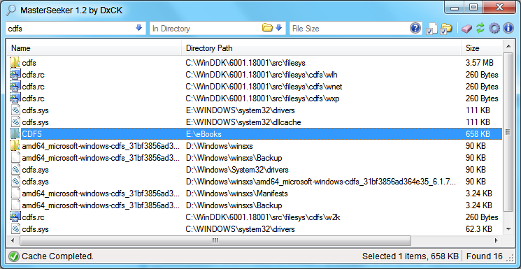 MasterSeeker 1.2 - תוכנת חיפוש במחשב 